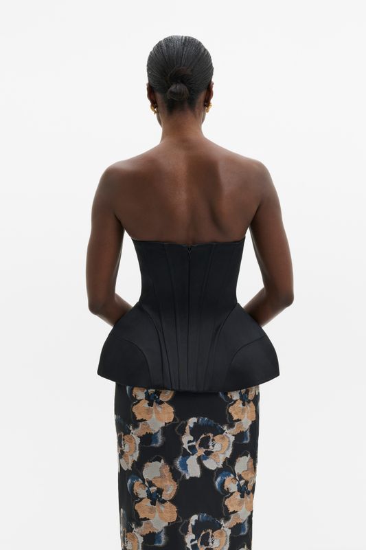 Bellina Sculpted Corset Top Black 
