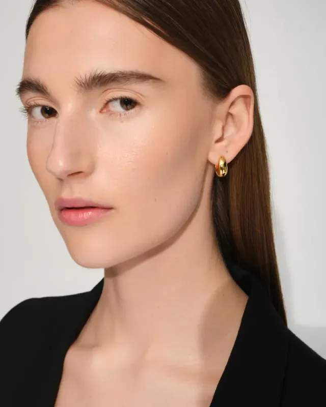 Ice Hoops Small Gold