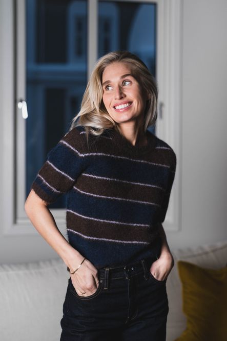 Hovedbilde Sajeanne Top 15425 Black Coffee Stripe 