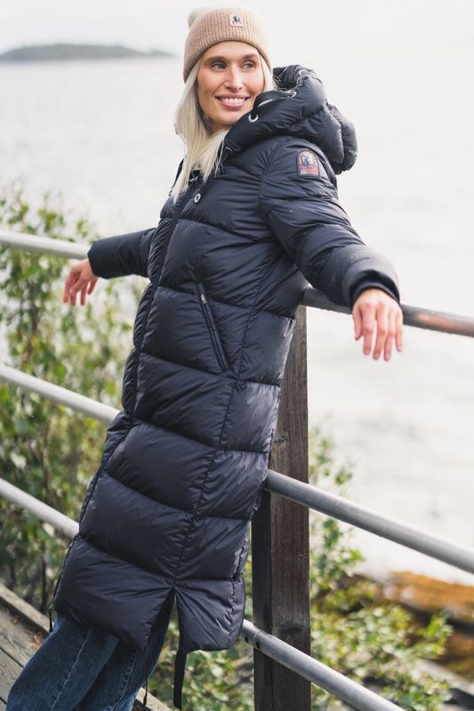 Panda Hooded Down Coat Blue Navy 