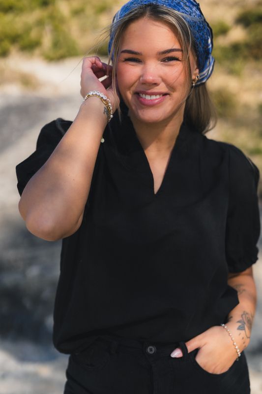 Odesa Linen Blouse Black