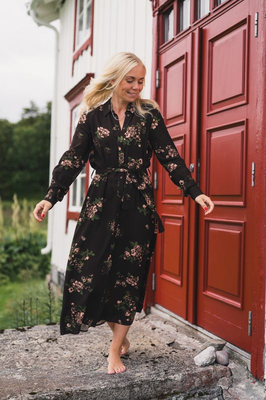 Irene Shirt Dress Misty Rose Flower 