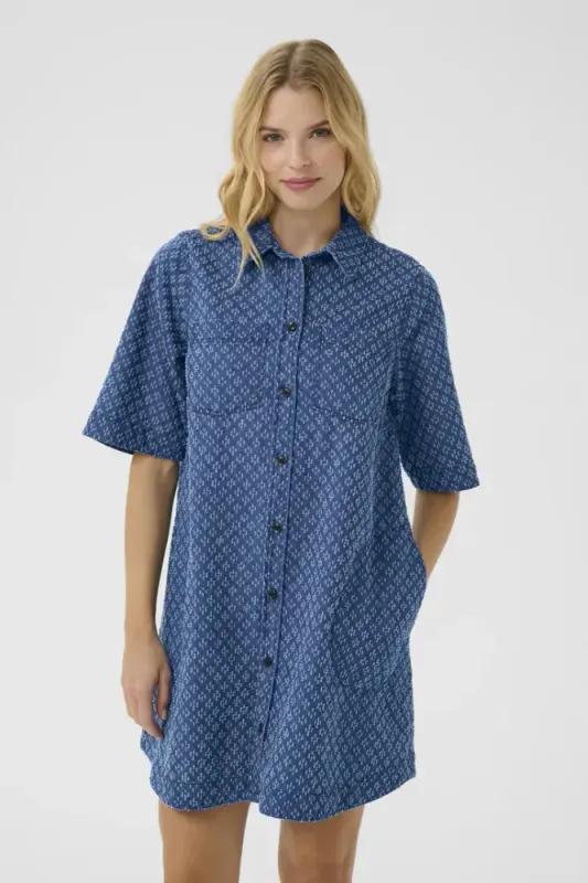 Sardia Dress Ditressed Blue Denim