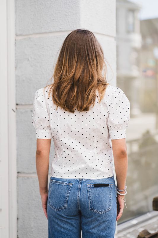 Frannie Dot Shirt Offwhite 