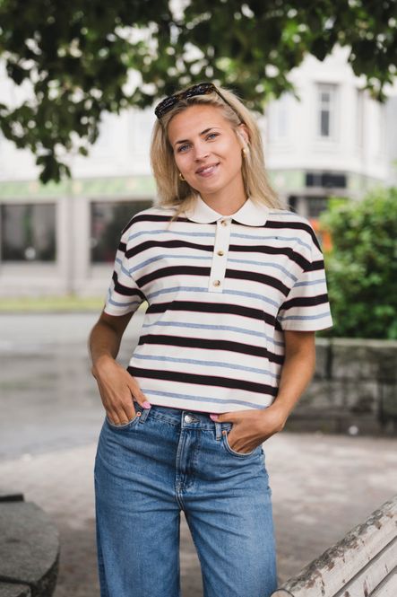Hovedbilde Vennera Triple Stripe Polo Tee Grey 