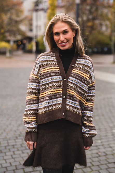 Hovedbilde Charlotte Crewneck Cardigan Lea Fairsle Java