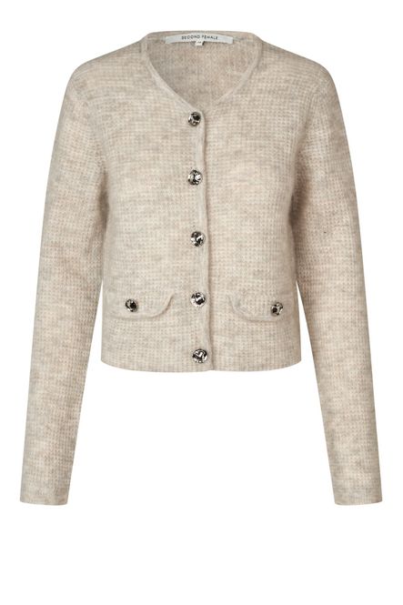 Hovedbilde Andrea Knit Structure Cardigan Birch 