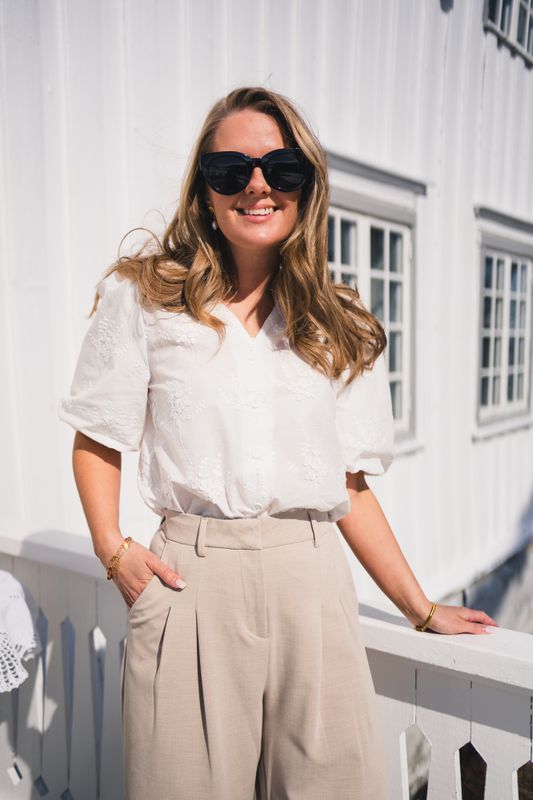 Camilla 2/4 Shirt EMB Bright White