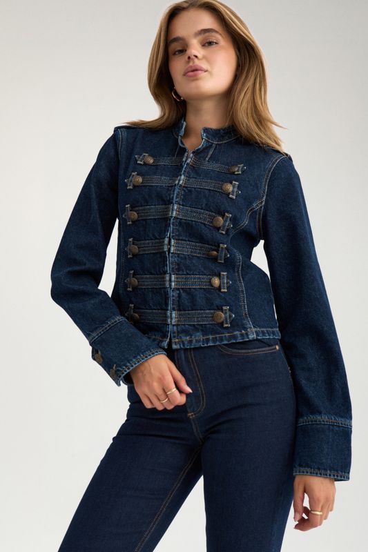 Nubillie Fitted Denim Jacket Dark Blue Denim 