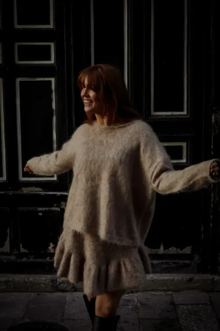 Hovedbilde Boxy Sweater Beige Melange 