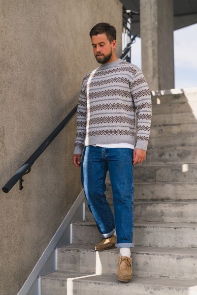 Hovedbilde Esben Isle Knit Grey Melange 
