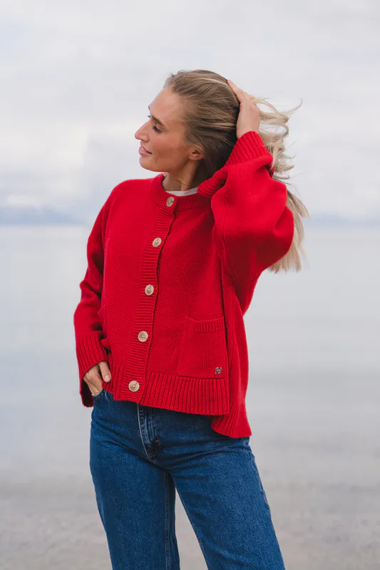 Julia Wide Cardigan Red 