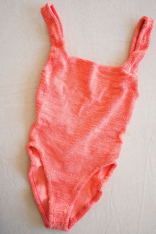 Square Neck Swim Metallic Coral 