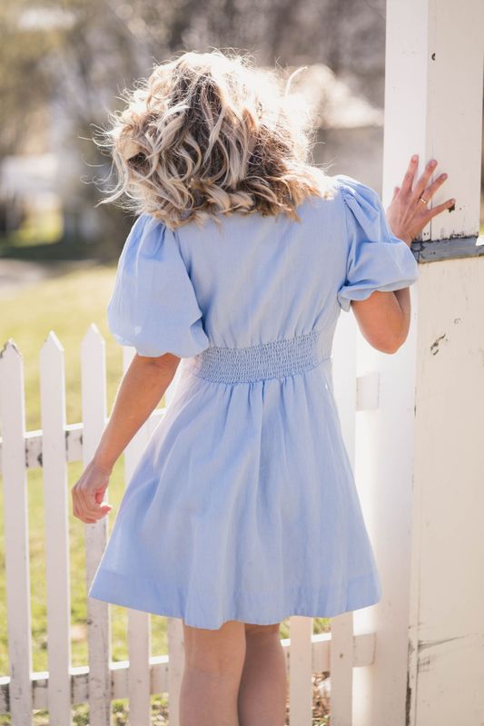 Halli Linen Dress Light Blue 