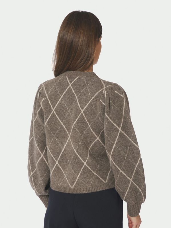 Koteas Check Knit Cardigan Taupe 