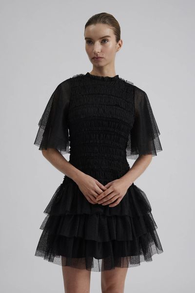 Hovedbilde Minnie Short Sleeve Lace Mini Dress Black 