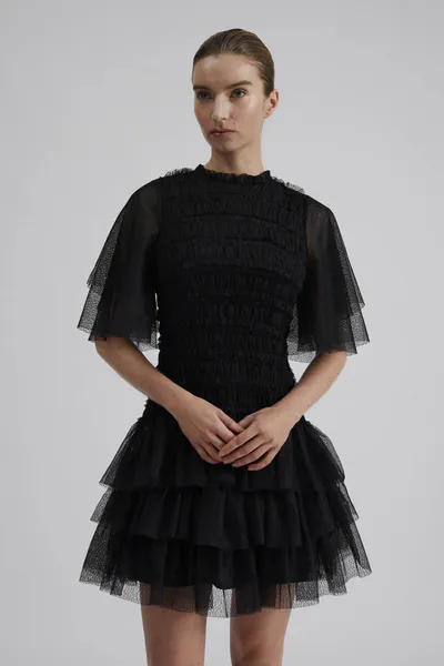 Hovedbilde Minnie Short Sleeve Lace Mini Dress Black 