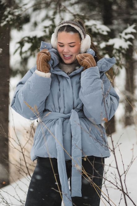 Steilia Brushed Down Jacket Grey - Vakre Vene