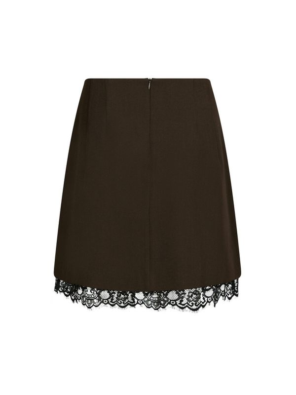 Brigitte Structure Lace Skirt Dark Brown 