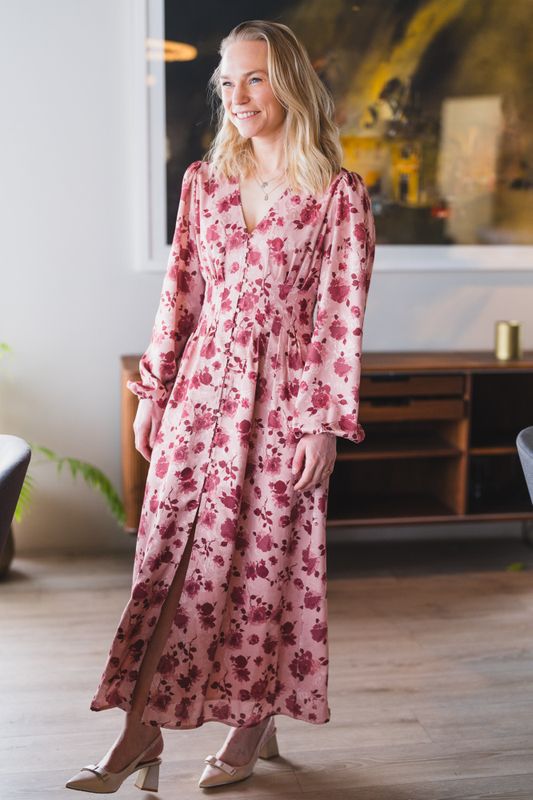 Jellie Print Dress Dusty Rose 