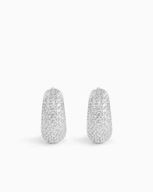 Hovedbilde Pavé Dome Huggies Silver 