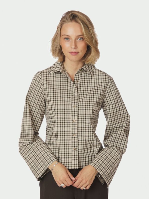 Rosa Checked Shirt Beige 