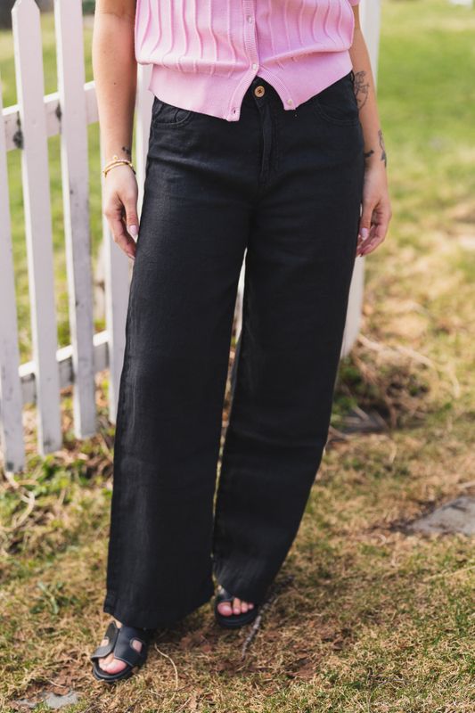 Culotte Linen Colour Black 