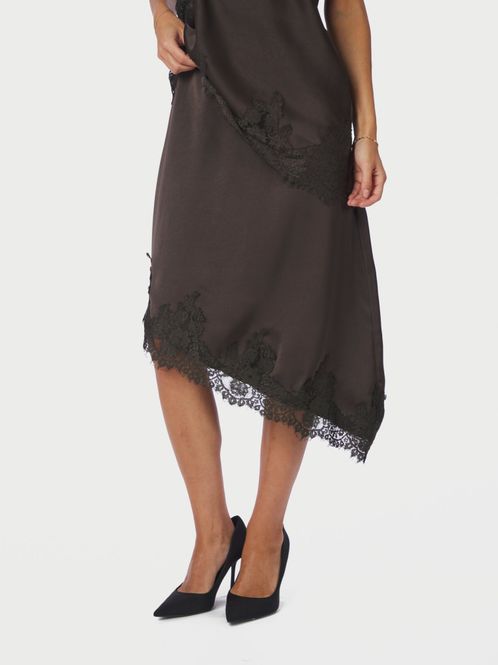 Hovedbilde Fiora Lace Skirt Dark Brown 