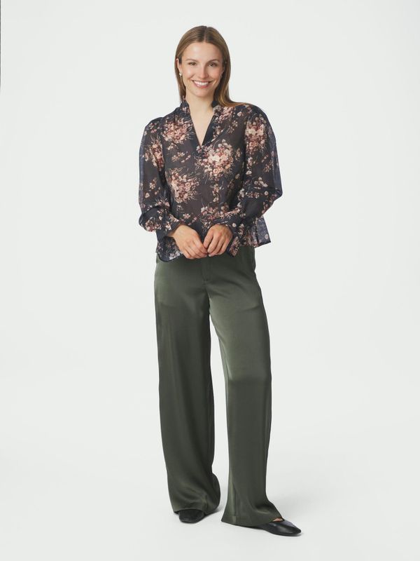 Amara Garden Flower Blouse Dark Navy 