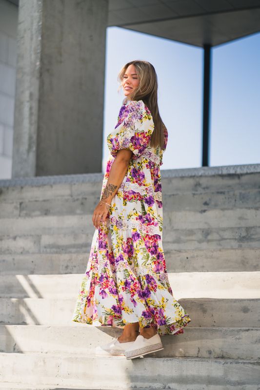 Cotton Slub Relaxed Dress Purple Breeze 