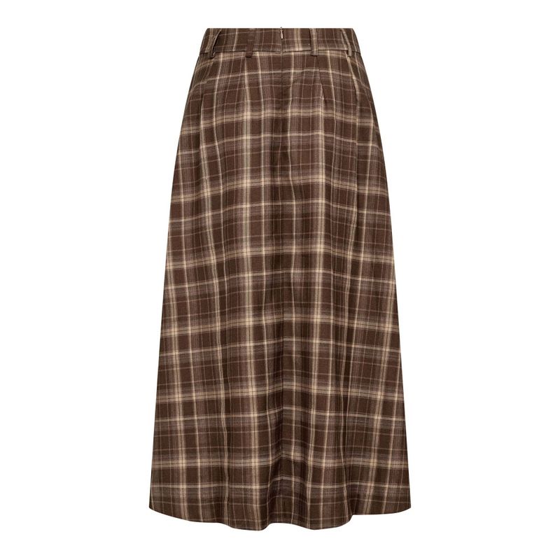 Dagny Anya Check Pleat Skirt Brown 