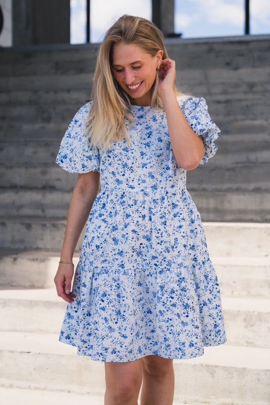 Colea SS Dress Pristine Blue Donna Print 