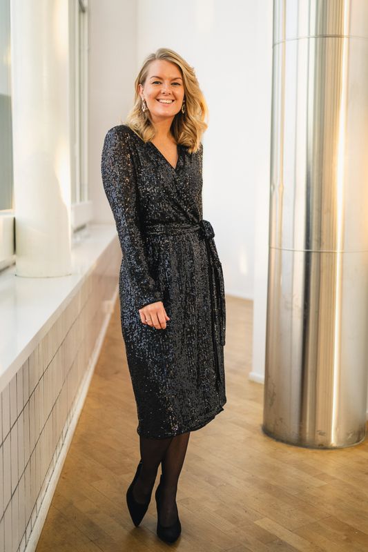 Jarjar Wrap Dress Black