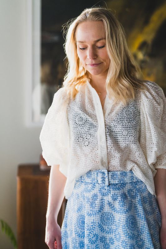 Checks Blouse Offwhite 