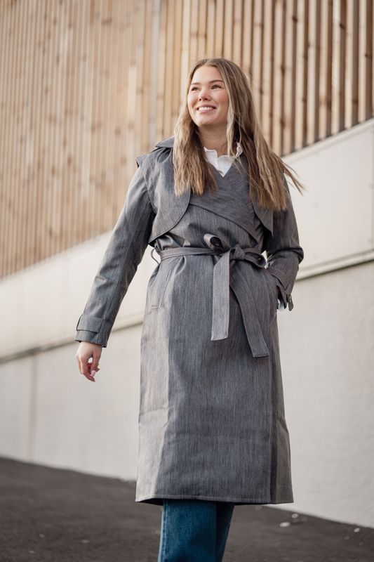 Regndråpe Trench Coat Stone Denim 
