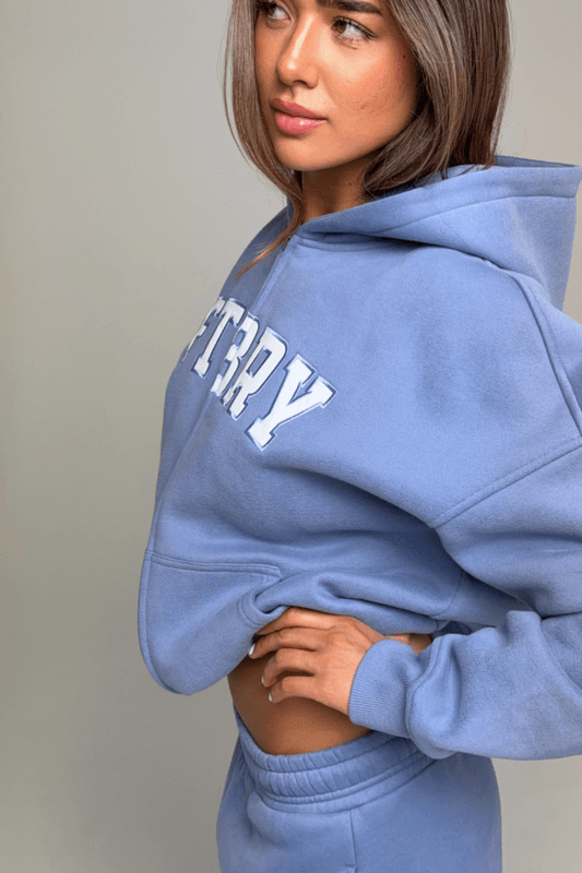 Off Duty Oversized Zip Hoodie Varsity Blue 
