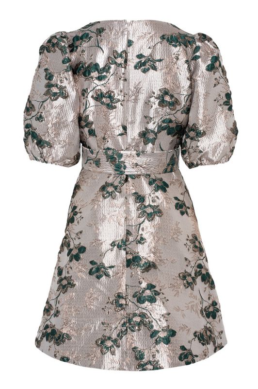 Benadotte Dress Green Flower 