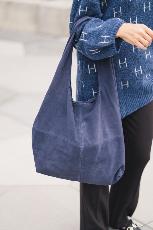 Suede Dalliea Bag Dark Blue 