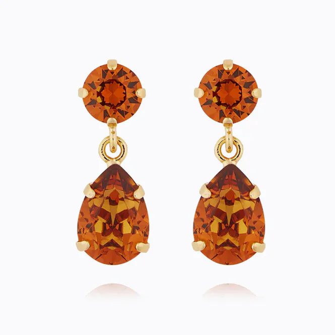 Hovedbilde Mini Drop Earrings Gold Light Amber 