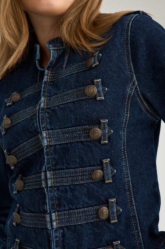 Nubillie Fitted Denim Jacket Dark Blue Denim 