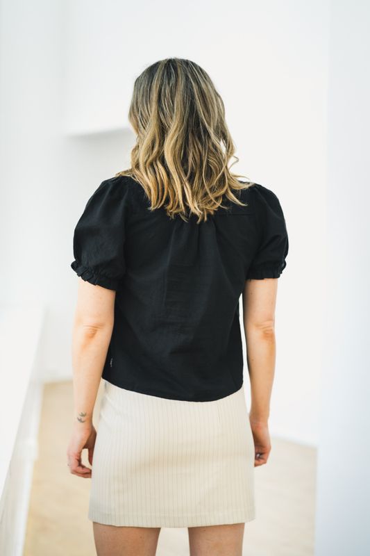 Odesa Linen Blouse Black