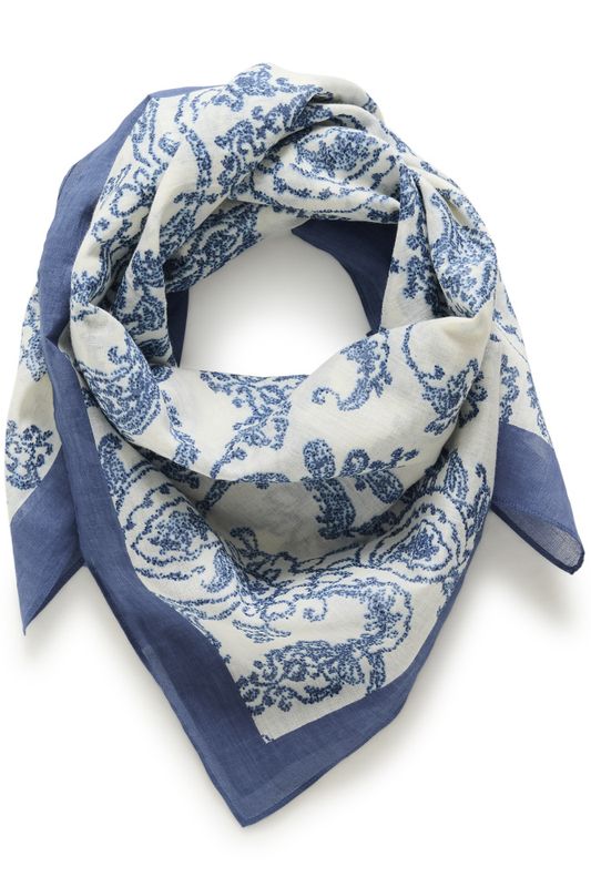 Phi Scarf Blue Dot Paisley Print