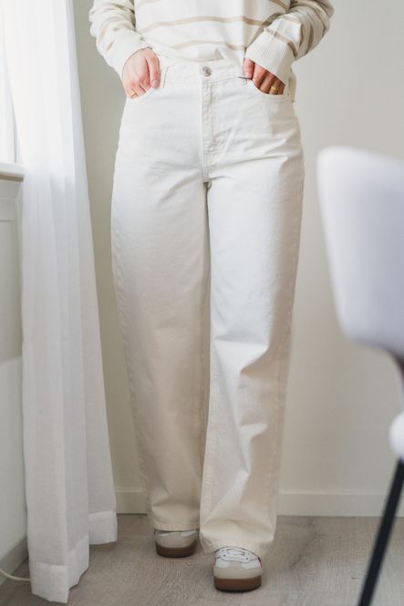 Hovedbilde W Wide Jeans Ecru 
