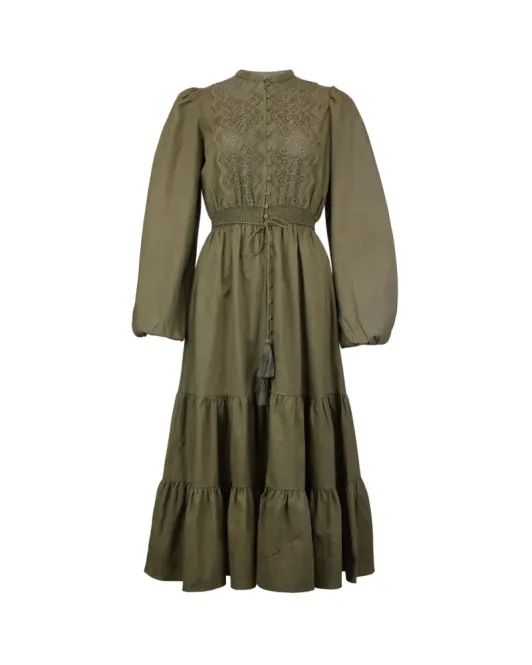Hovedbilde Winter Cotton Midi Dress Olive 