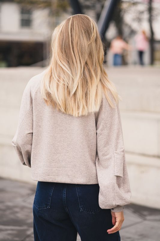 Brawley Briena Logo Sweatshirt Warm Light Grey Melange 