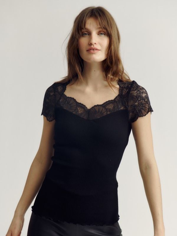 Beatha Silk Capsleeve T-Shirt Black 