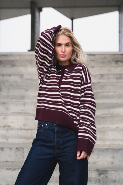 Hovedbilde Zely Stripe Dk Burgundy/Offwhite
