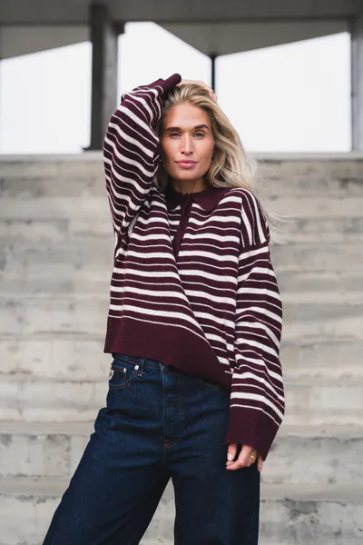 Hovedbilde Zely Stripe Dk Burgundy/Offwhite