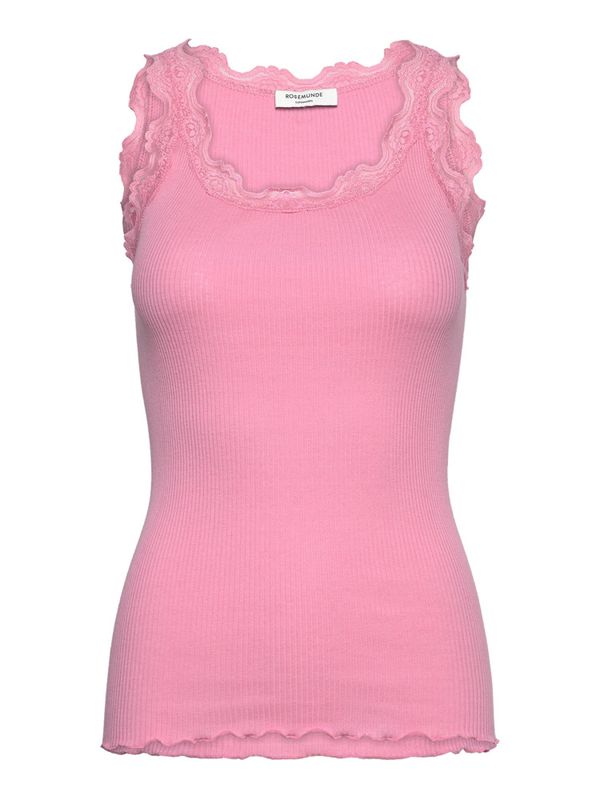 Babette Silk SL U-Neck Lace Top Sea Pink 