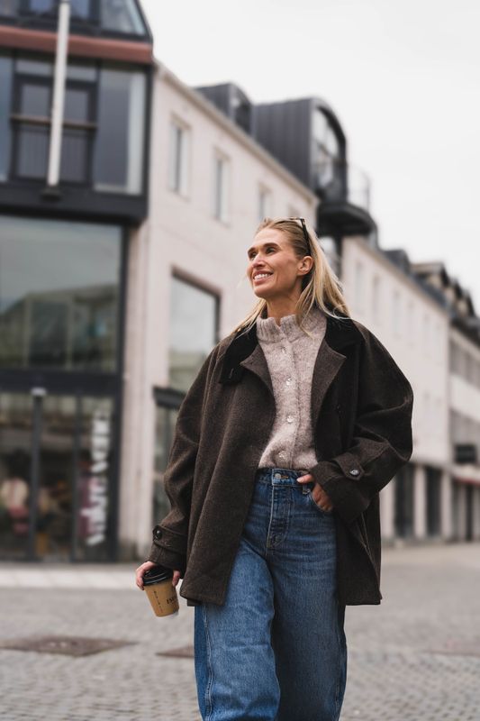 Mariel Mini Check Jacket Brown 